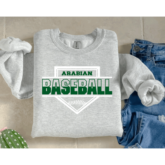 Unisex Arabian Baseball Gildan Ash Gray Home Plate Design