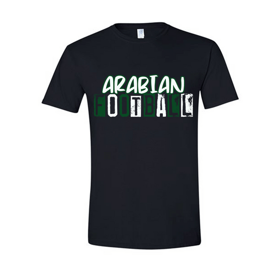 Unisex Arabian Football Gildan Soft Style Black Burn Font Design