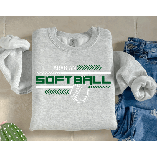 Unisex Arabian Softball Gildan Ash Gray Dash Design