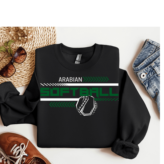 Unisex Arabian Softball Gildan Black Dash Design