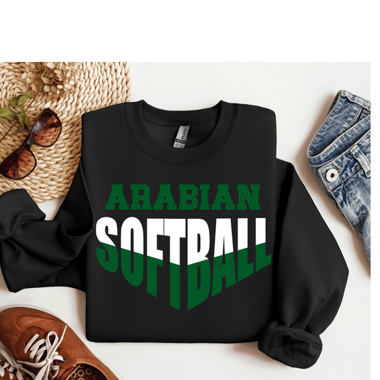 Unisex Arabian Softball Gildan Black V Design