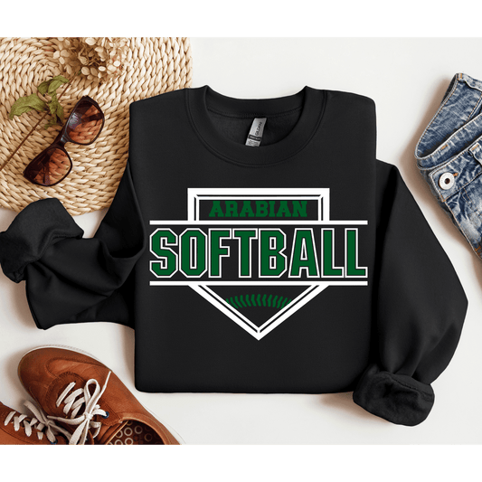 Unisex Arabian Softball Gildan Black Home Plate