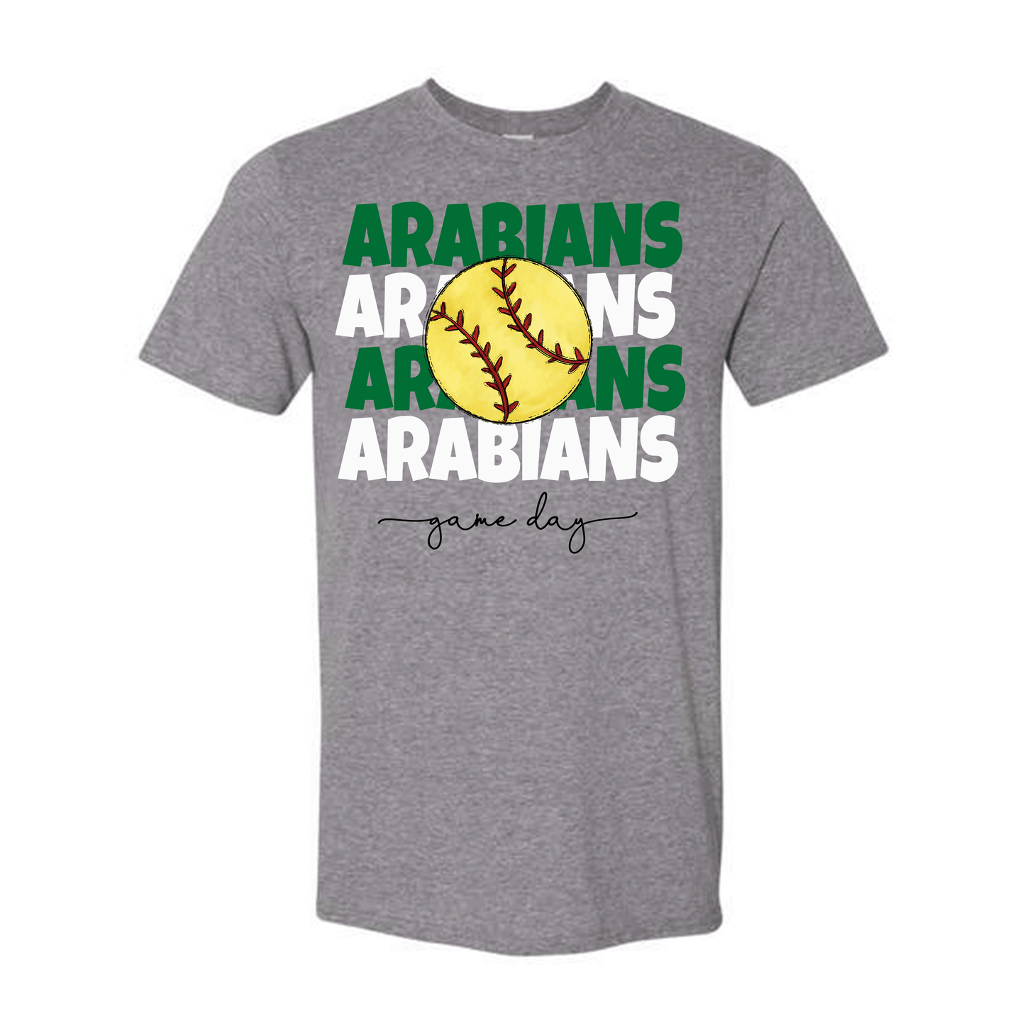 Unisex Arabians Softball Game Day Gildan Soft Style Sport Gray