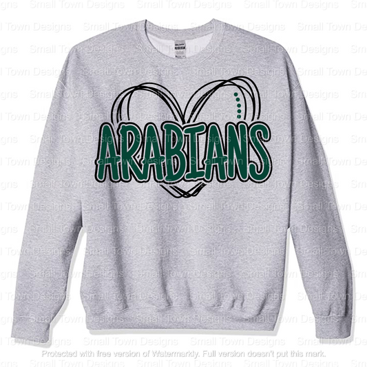 Unisex Arabians Gildan Sport Gray Heart Design