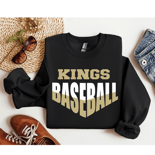 Adult Gildan Unisex Heavy Blend Crewneck Black Gold Kings