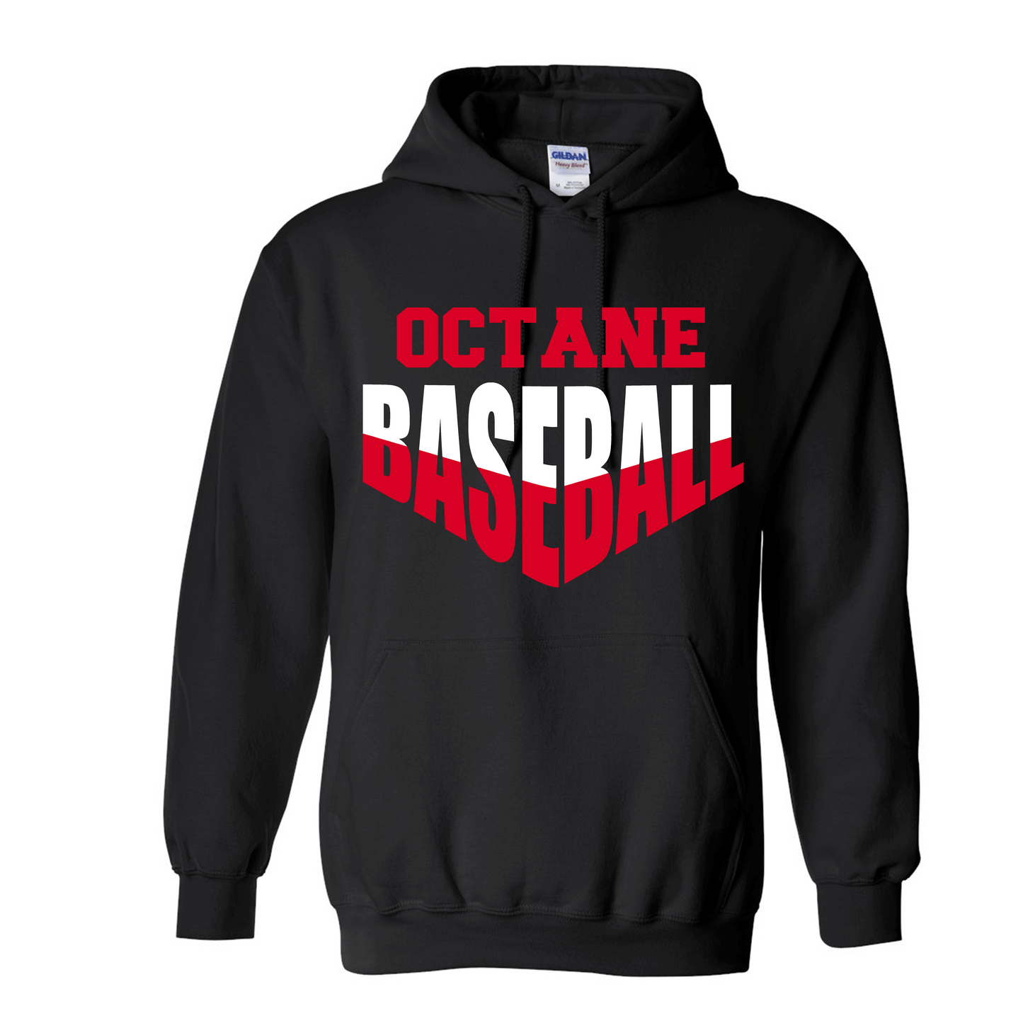 Octane Baseball Crewneck Gildan Black Hoodie V Design