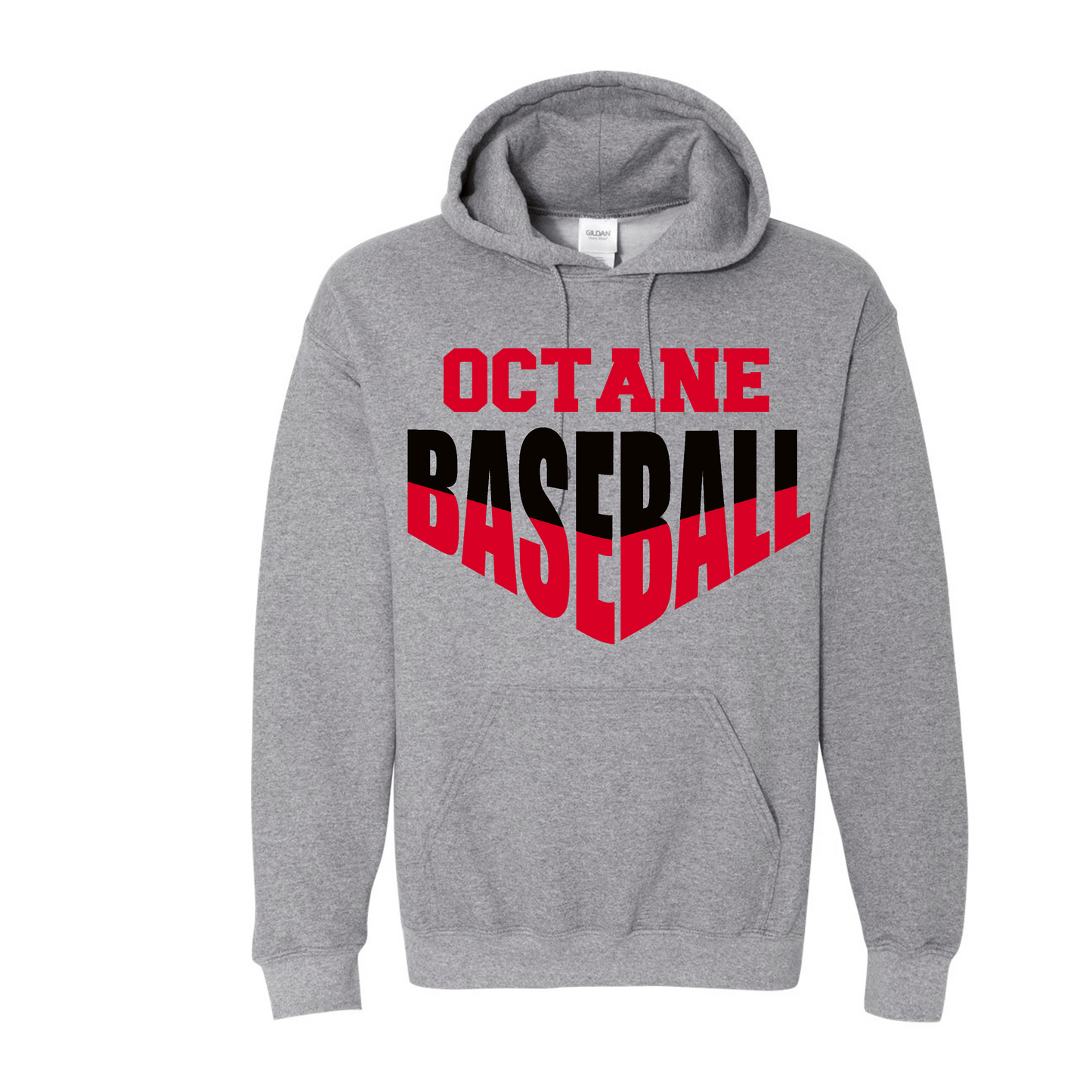 Octane Baseball Crewneck Gildan Graphite Gray Hoodie V Design