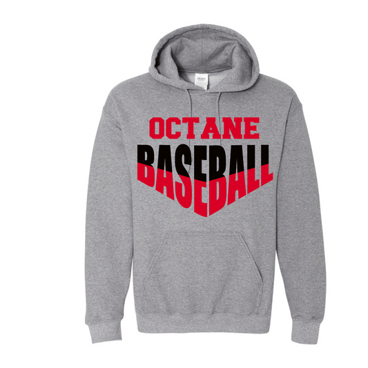 Octane Baseball Crewneck Gildan Graphite Gray Hoodie V Design