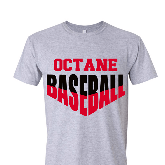 Octane Baseball  Gildan Soft Style T-Shirt  Ash Gray Unisex V Design