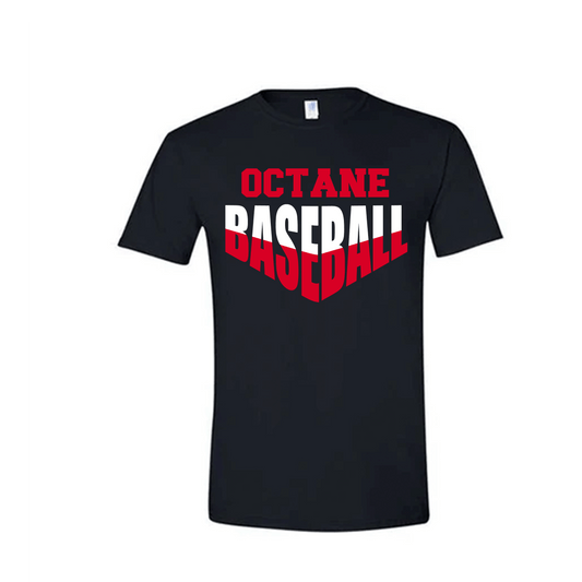 Octane Baseball  Gildan Soft Style T-Shirt  Black Unisex V Design