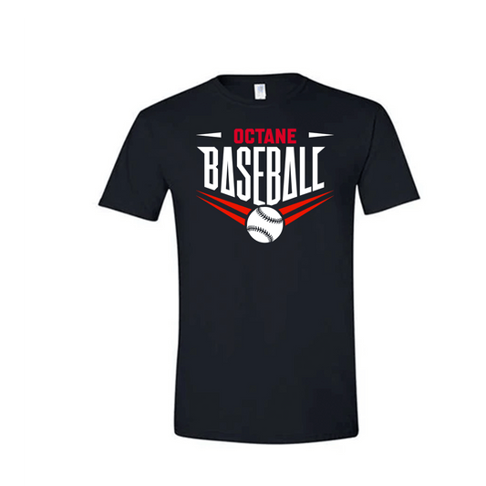 Octane Baseball  Gildan Soft Style T-Shirt  Black Unisex Slanted Design