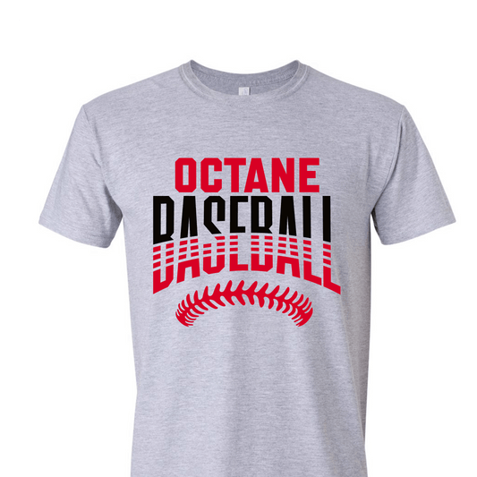 Octane Baseball  Gildan Soft Style T-Shirt  Ash Gray Unisex Warped Design