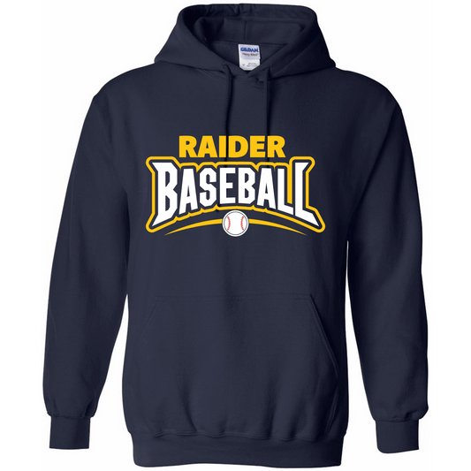 Gildan Navy Hoodie Raiders Baseball Slanted