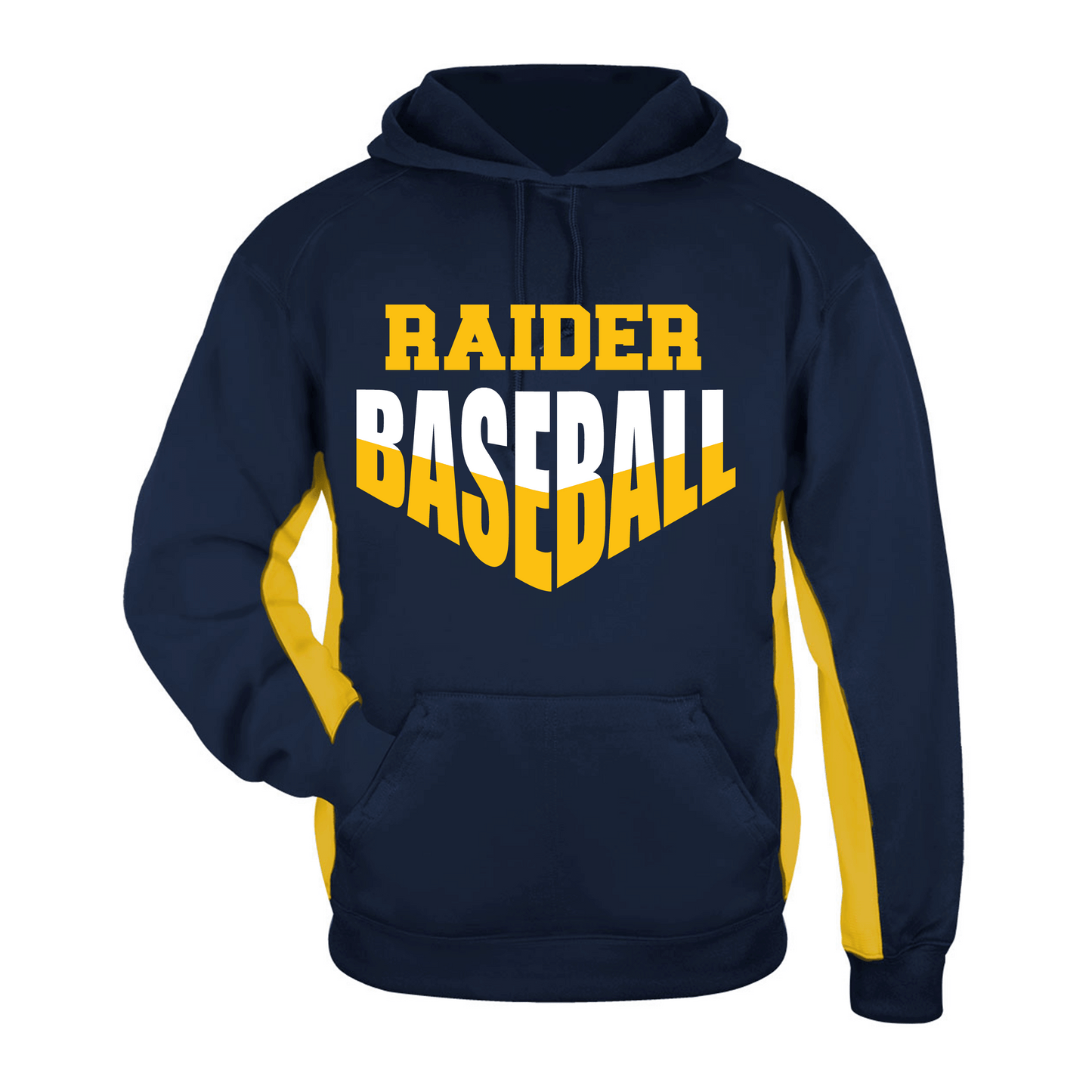 Adult Badger Sport Moisture Management Hoodie Navy & Gold