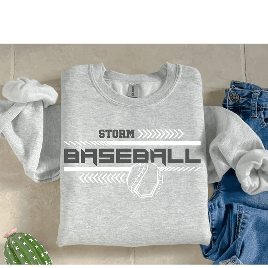 Storm Baseball Crewneck Gildan Ash Gray