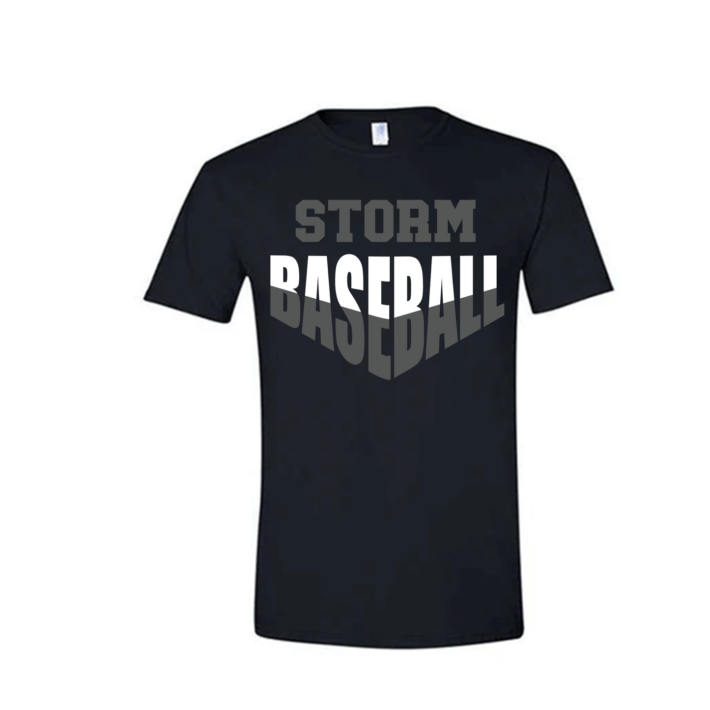 Storm Baseball  Gildan Soft Style T-Shirt Black  Unisex V Design