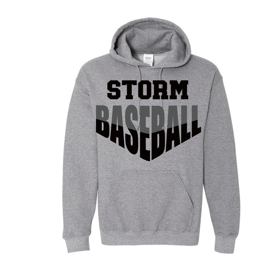 Storm Baseball Crewneck Gildan Gray Hoodie Slanted Design