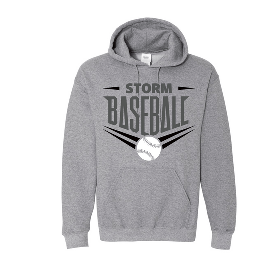 Storm Baseball Crewneck Gildan Gray Hoodie Slanted Design