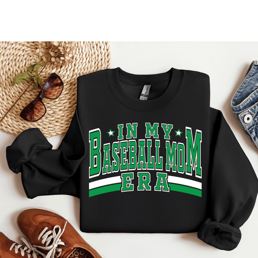 Adult Unisex Gildan Black Crewneck  Baseball Mom Era