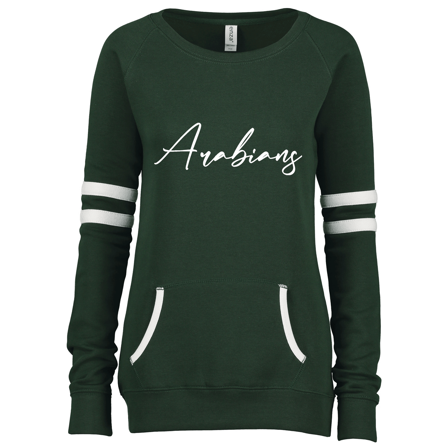 Ladies Varsity Fleece Crew Neck Pullover Arabian Script (Suggested to size up)