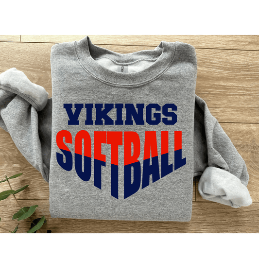 Unisex Vikings Softball Gildan Sport Gray V Design